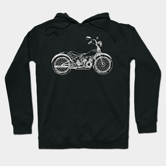 drawn motorcycle Hoodie by Kisho